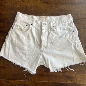 Free People White Jean Shorts